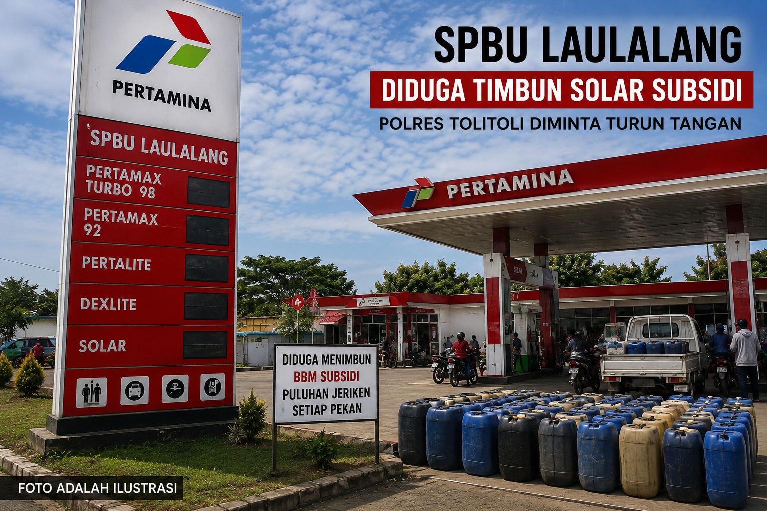 PT Butol Raya Nusantara Disorot, SPBU Laulalang Diduga Timbun Solar Subsidi Puluhan Jeriken Setiap Pekan diminta dilaporkan ke Kejaksaan